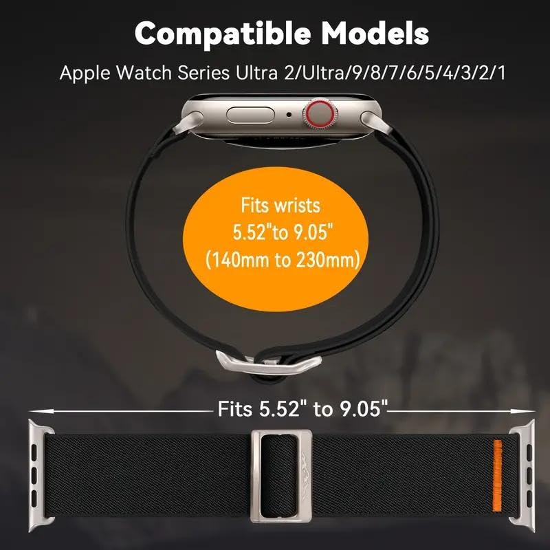 Bracelet compatible avec Apple Watch Léopard Nylon Tressé - Navorenth