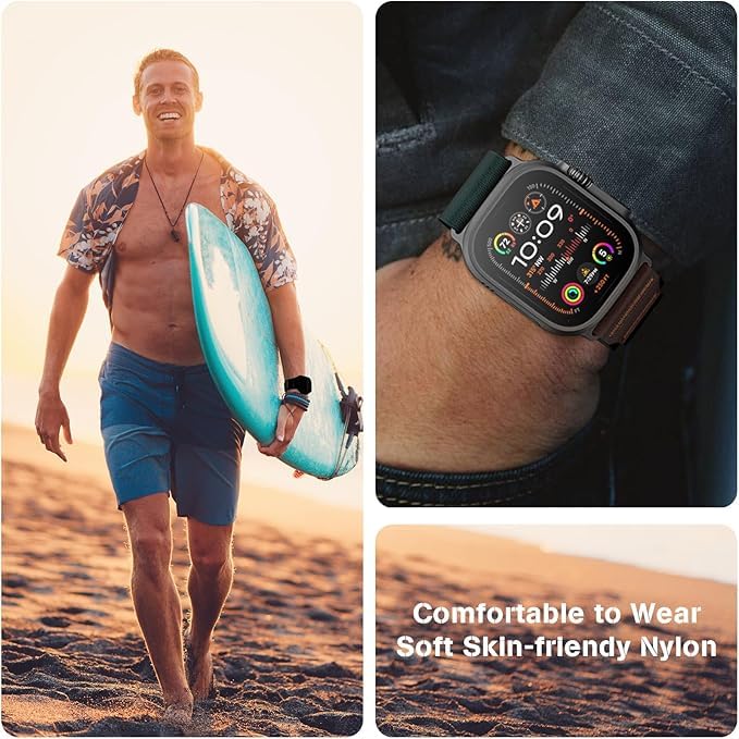 Bracelet Alpine Loop en cuir Compatible avec Apple Watch - Navorenth