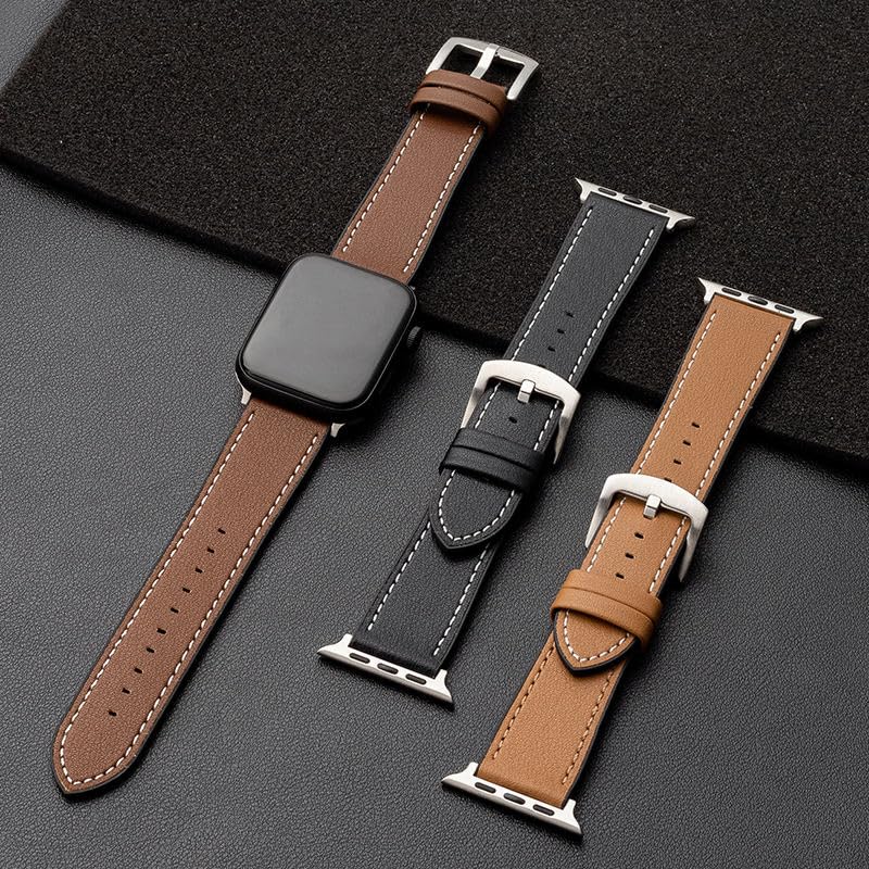 Bracelet Compatible avec Apple Watch Cuir Véritable - Navorenth