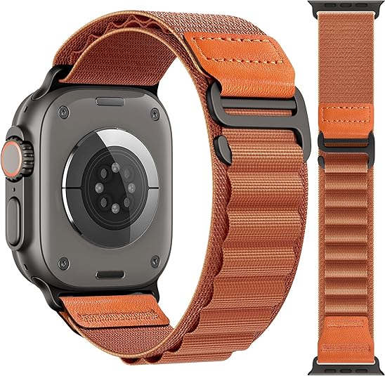 Bracelet Alpine Loop en cuir Compatible avec Apple Watch - Navorenth